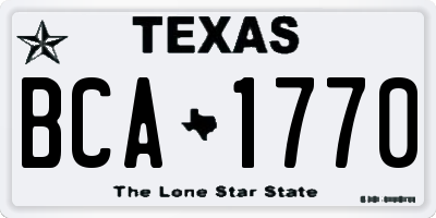 TX license plate BCA1770