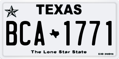 TX license plate BCA1771