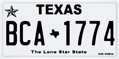 TX license plate BCA1774