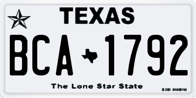 TX license plate BCA1792