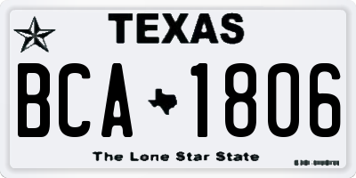 TX license plate BCA1806