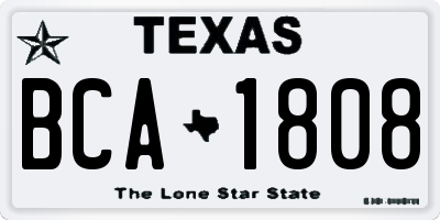 TX license plate BCA1808