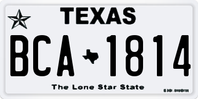 TX license plate BCA1814