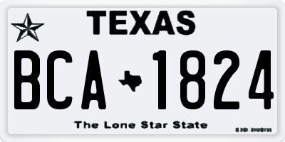 TX license plate BCA1824