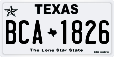 TX license plate BCA1826