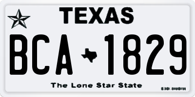 TX license plate BCA1829