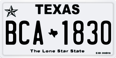 TX license plate BCA1830