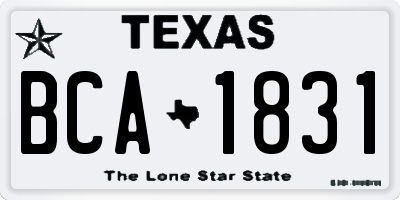 TX license plate BCA1831