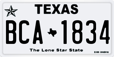 TX license plate BCA1834