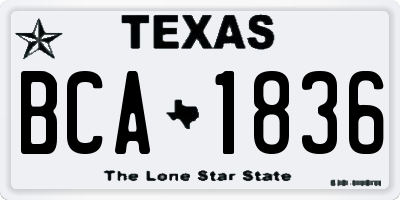 TX license plate BCA1836