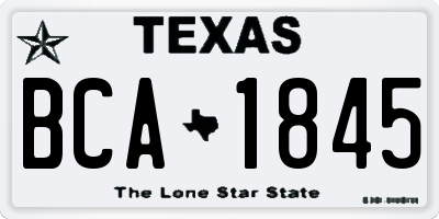 TX license plate BCA1845