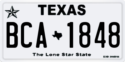TX license plate BCA1848