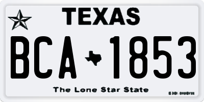 TX license plate BCA1853
