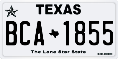 TX license plate BCA1855