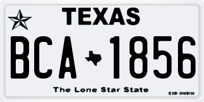 TX license plate BCA1856