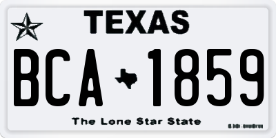 TX license plate BCA1859