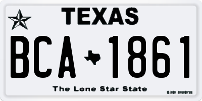 TX license plate BCA1861