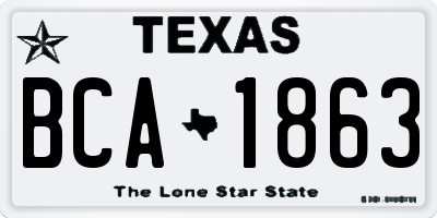 TX license plate BCA1863