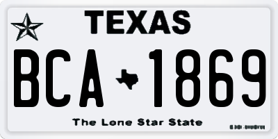 TX license plate BCA1869