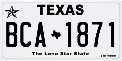 TX license plate BCA1871
