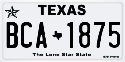 TX license plate BCA1875