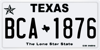 TX license plate BCA1876