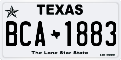 TX license plate BCA1883