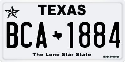 TX license plate BCA1884