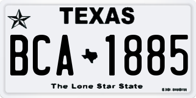 TX license plate BCA1885