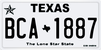 TX license plate BCA1887
