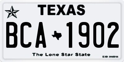 TX license plate BCA1902