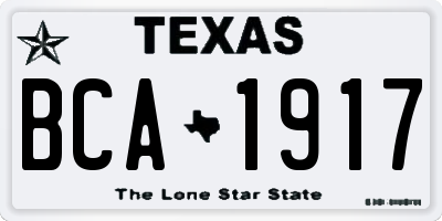 TX license plate BCA1917