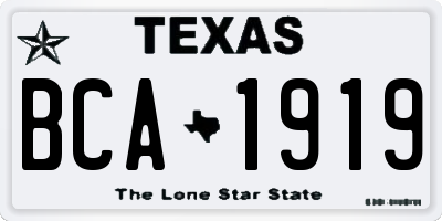 TX license plate BCA1919