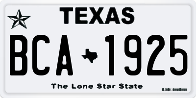 TX license plate BCA1925