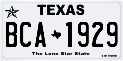 TX license plate BCA1929