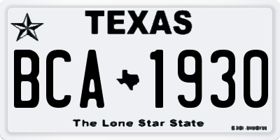 TX license plate BCA1930