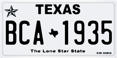 TX license plate BCA1935