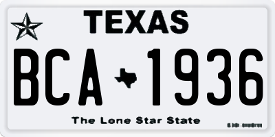TX license plate BCA1936