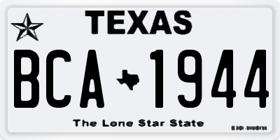 TX license plate BCA1944