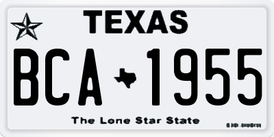 TX license plate BCA1955