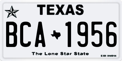 TX license plate BCA1956