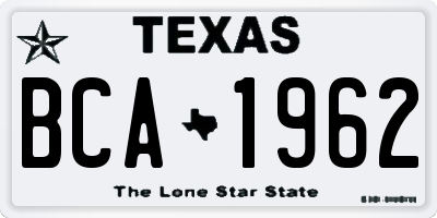 TX license plate BCA1962