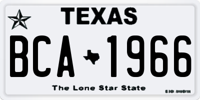 TX license plate BCA1966