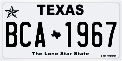 TX license plate BCA1967