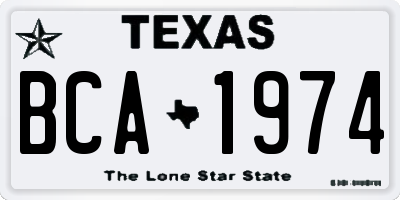 TX license plate BCA1974