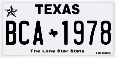 TX license plate BCA1978
