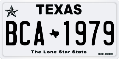 TX license plate BCA1979