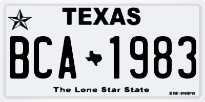 TX license plate BCA1983
