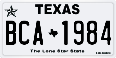 TX license plate BCA1984