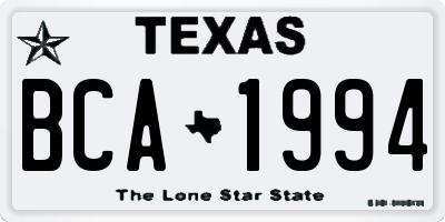 TX license plate BCA1994